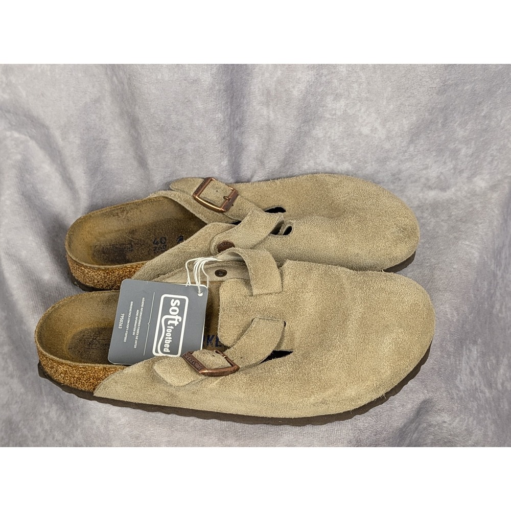 Birkenstock Taupe Suede Clogs - Picture 3 of 6